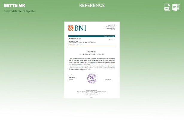 референтен шаблон за индонезиска банка Негара во модерен стил